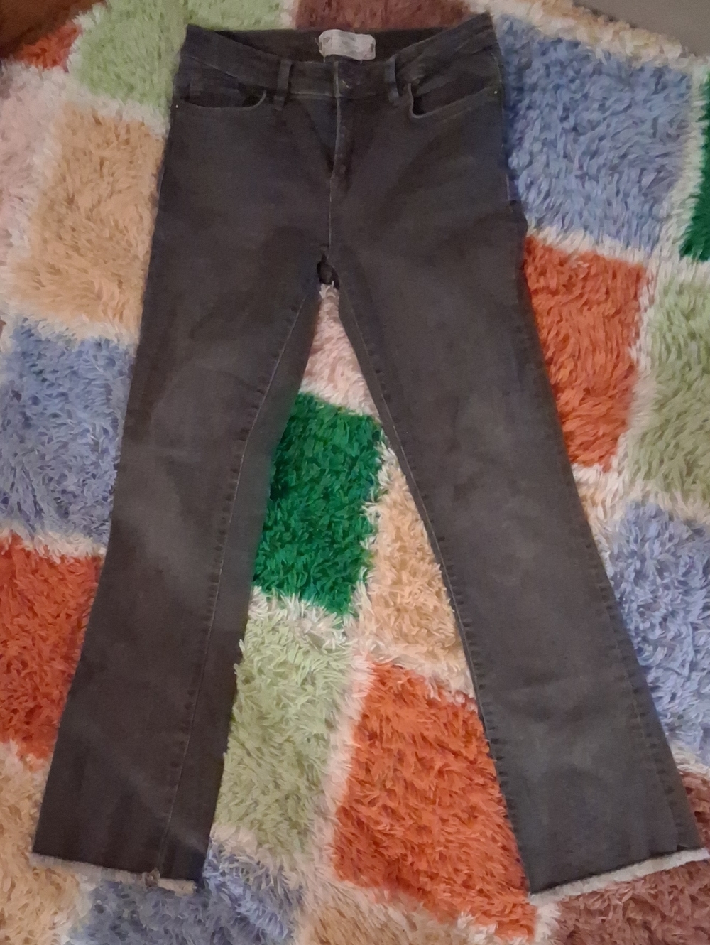 Free People Gray Ankle Crop Straight Jeans